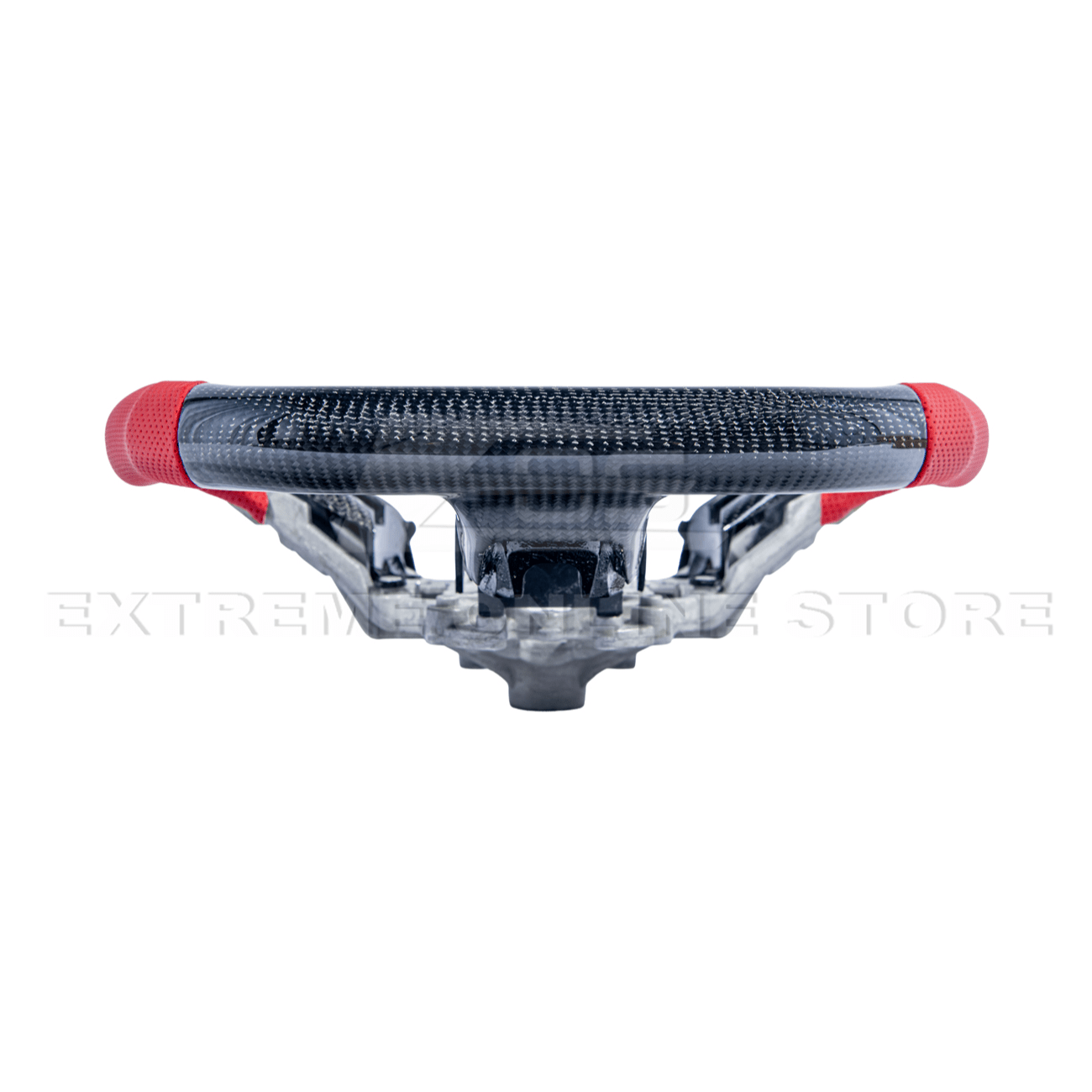 Mustang S550 Red Leather Red Stitching Carbon Fiber Steering Wheel 2015-2023