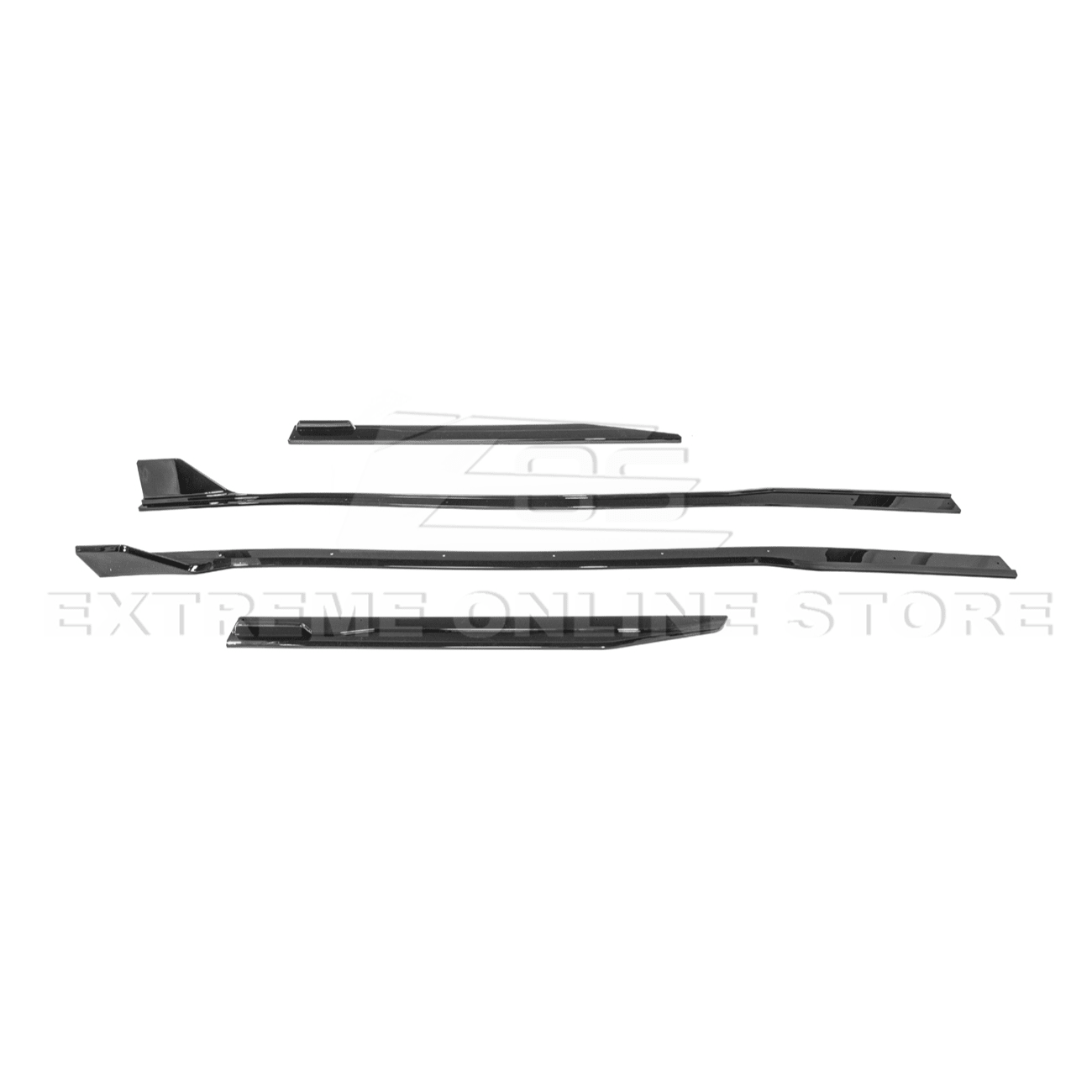 Ford Mustang S650 GT500 Style Gloss Black Add-On Side Skirts Extension 2024-Up