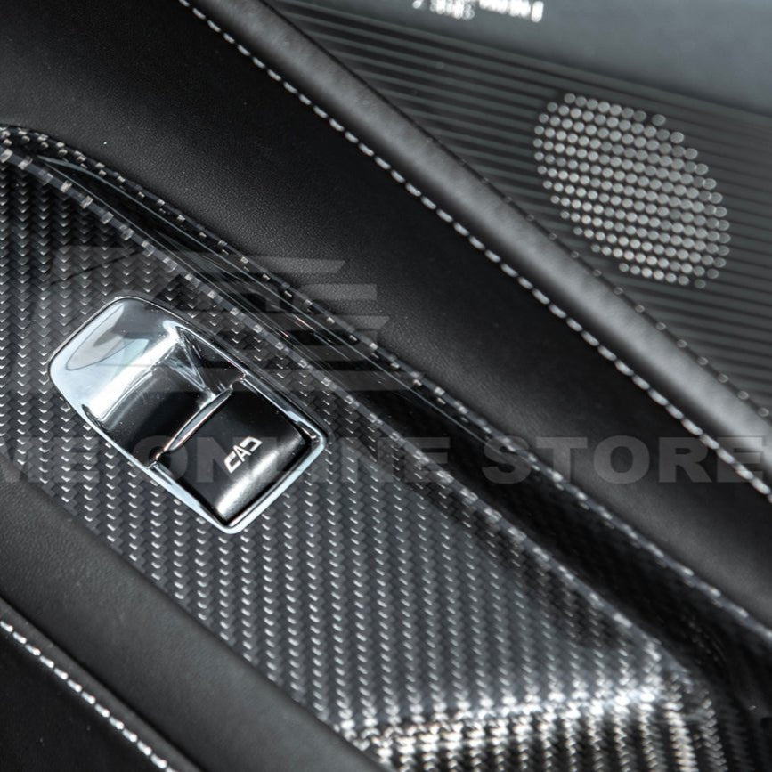 Chevrolet Corvette C8 Dry Carbon Fiber Side Window Switch Control Panel Cover 2020-Up
