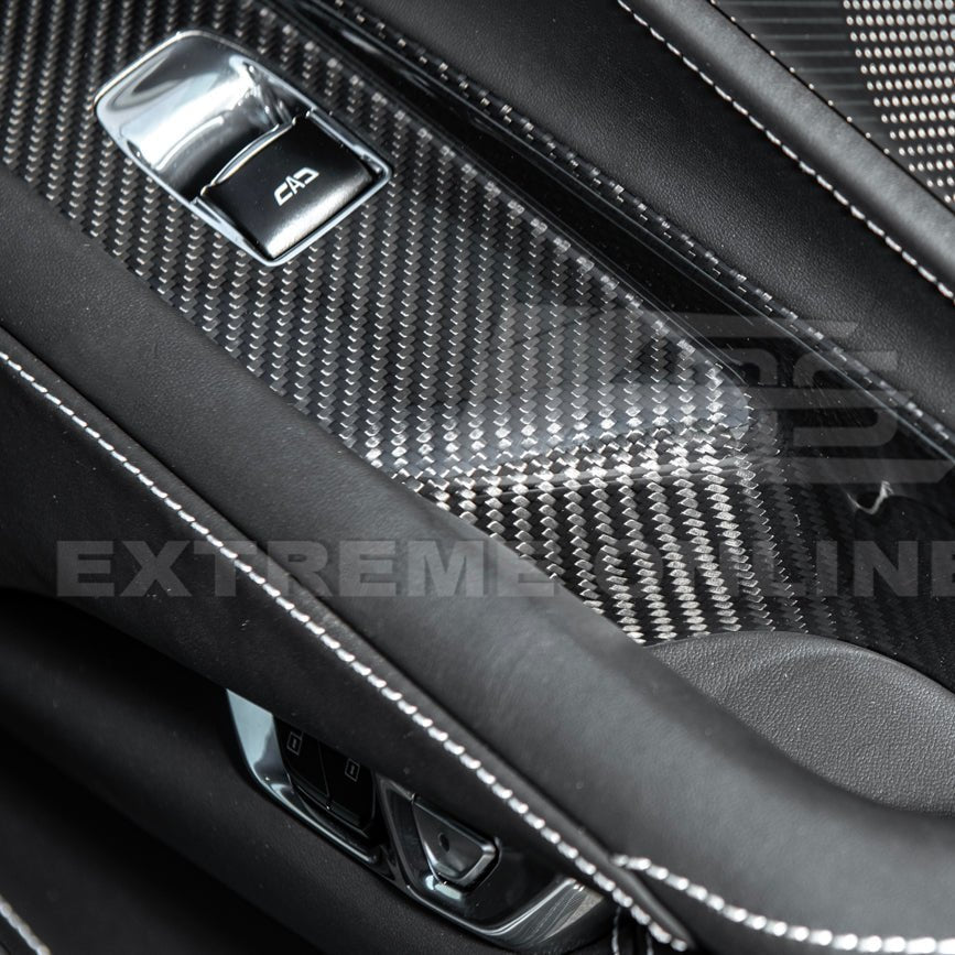 Chevrolet Corvette C8 Dry Carbon Fiber Side Window Switch Control Panel Cover 2020-Up