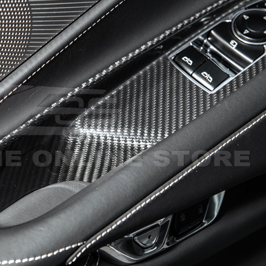 Chevrolet Corvette C8 Dry Carbon Fiber Side Window Switch Control Panel Cover 2020-Up