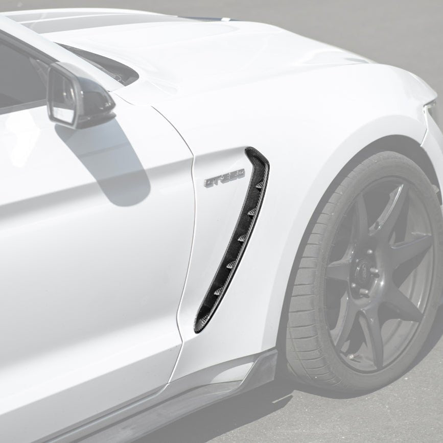 Ford Mustang S550 GT350 Style Dry Carbon Fiber Front Fender Vent Cover 2015-2020