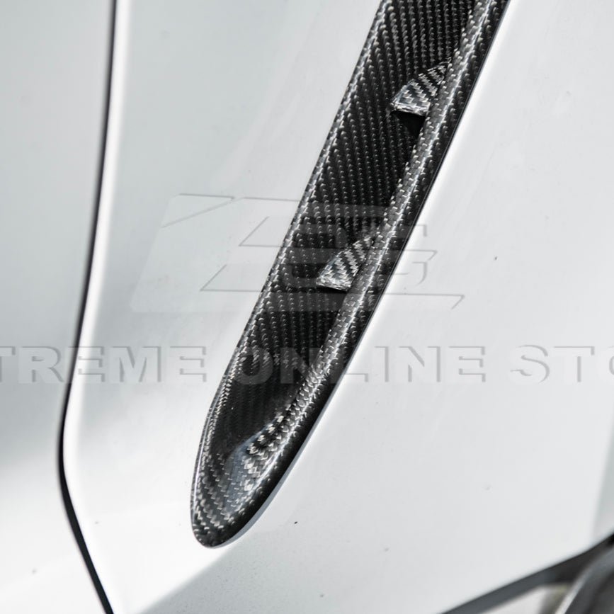 Ford Mustang S550 GT350 Style Dry Carbon Fiber Front Fender Vent Cover 2015-2020