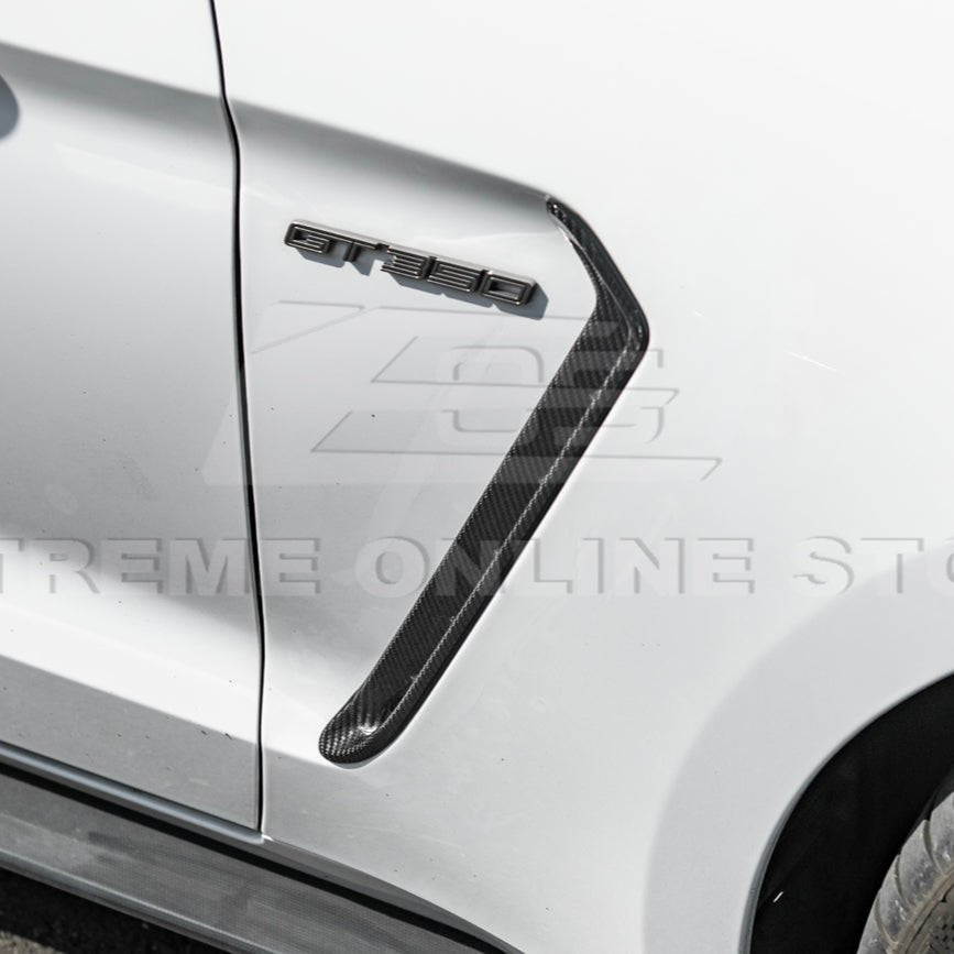 Ford Mustang S550 GT350 Style Dry Carbon Fiber Front Fender Vent Cover 2015-2020