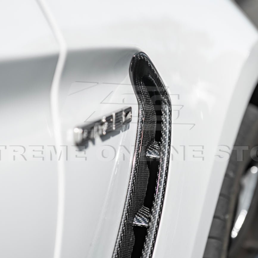 Ford Mustang S550 GT350 Style Dry Carbon Fiber Front Fender Vent Cover 2015-2020