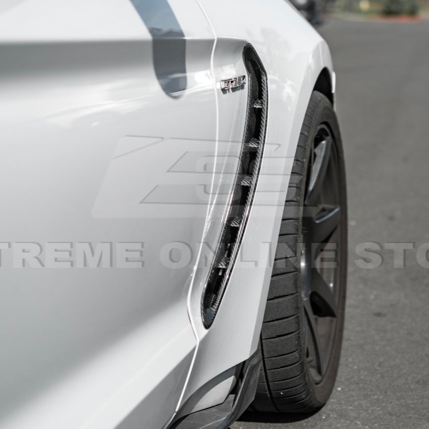 Ford Mustang S550 GT350 Style Dry Carbon Fiber Front Fender Vent Cover 2015-2020