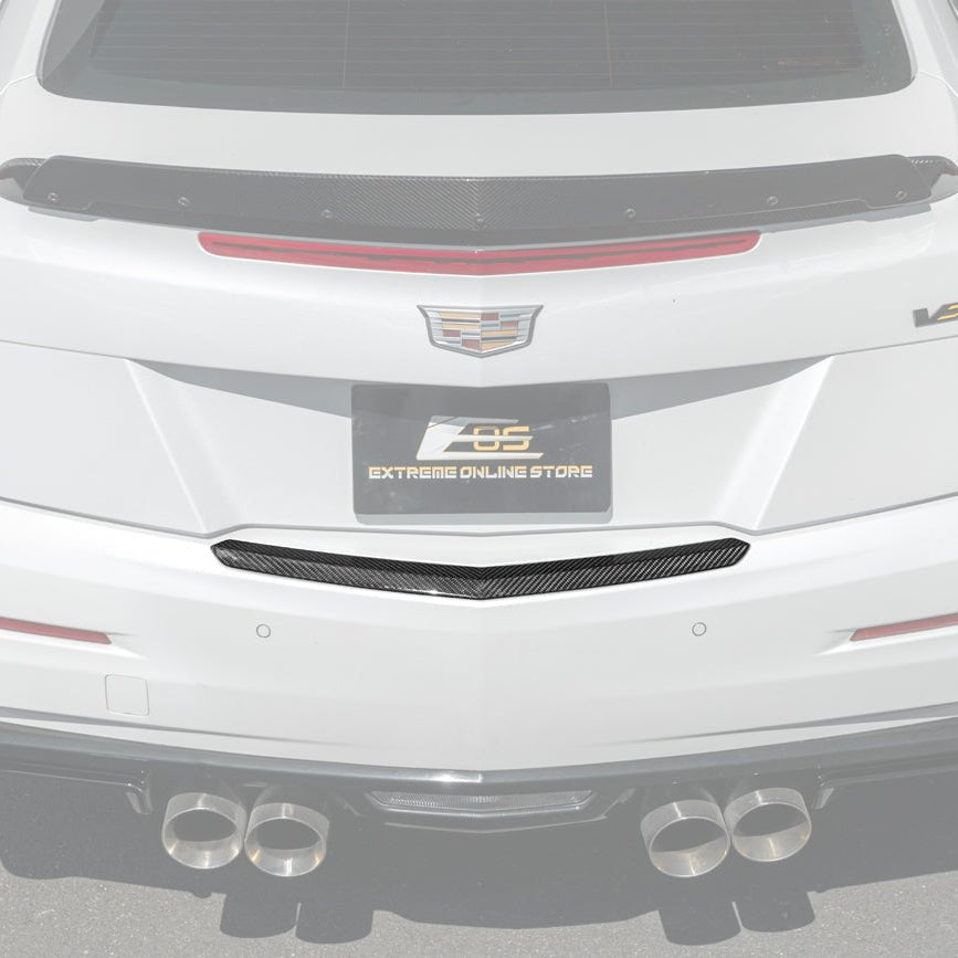 Cadillac ATS ATS-V Coupe Dry Carbon Fiber Rear Trunk Applique Insert Trim 2015-2019