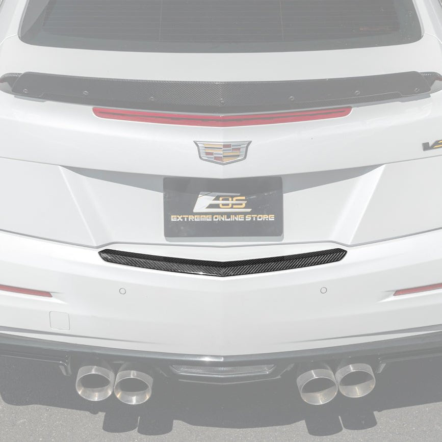 Cadillac ATS ATS-V Coupe Dry Carbon Fiber Rear Trunk Applique Insert Trim 2015-2019
