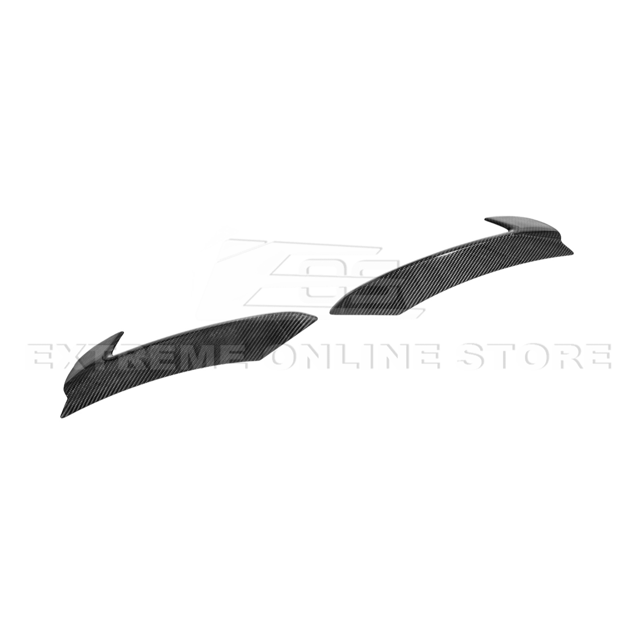 Ford Mustang S550 GT350 Style Dry Carbon Fiber Front Fog Light Eyebrow Covers 2015-2020