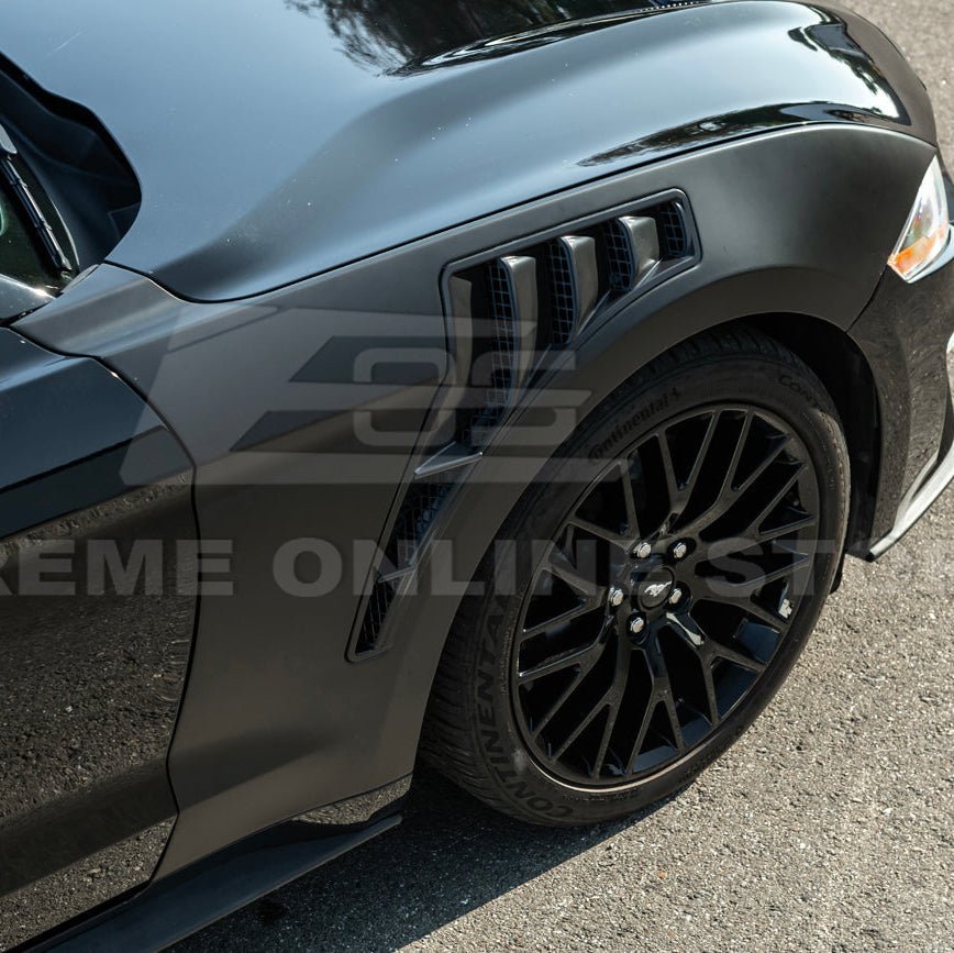 Mustang S550 GTD Style Primed Black Front Side Vented Fenders 2018-2023