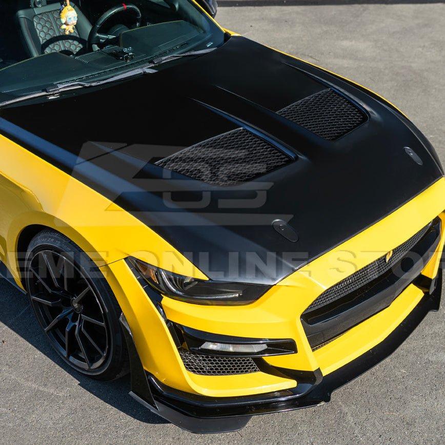 Mustang S550 S650 GTD Style Aluminum Front Hood Vented Cover 2015-2017