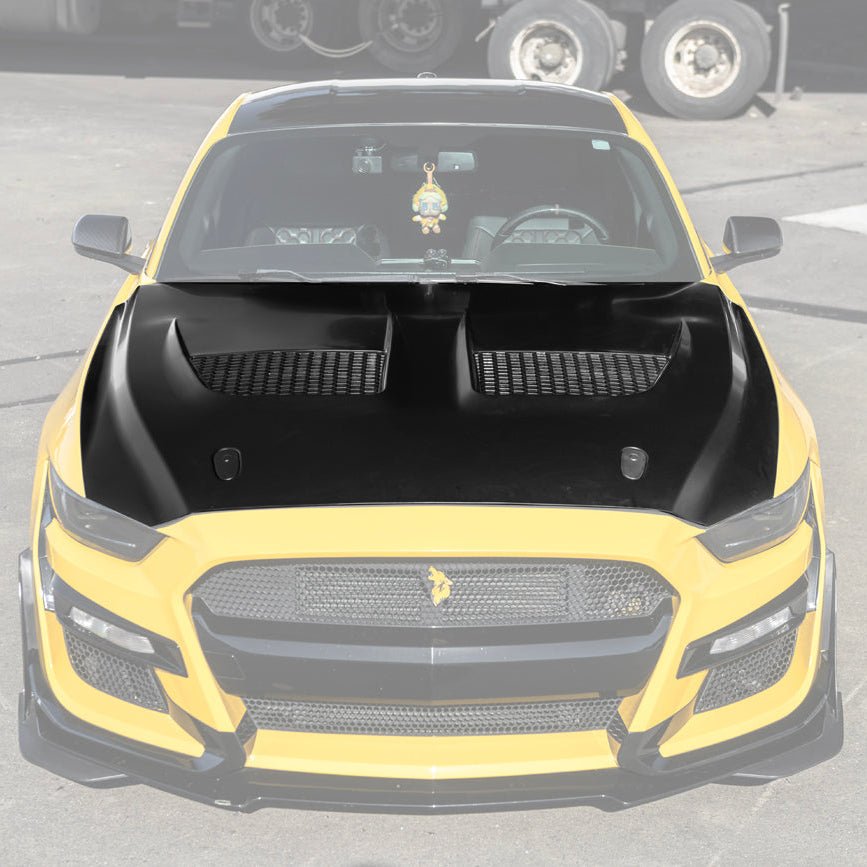 Mustang S550 S650 GTD Style Aluminum Front Hood Vented Cover 2015-2017