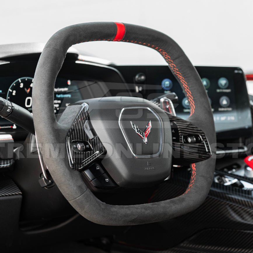 Chevrolet Corvette C8 Factory Style Carbon Fiber Steering Wheel Trim Cover 2020-Up