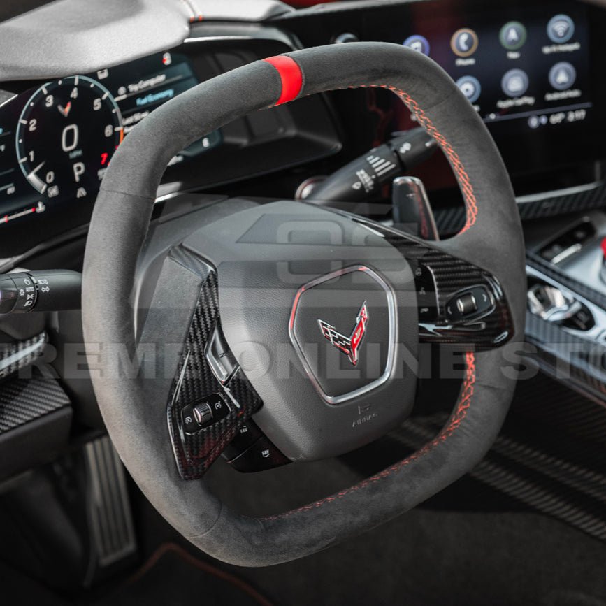 Chevrolet Corvette C8 Factory Style Carbon Fiber Steering Wheel Trim Cover 2020-Up