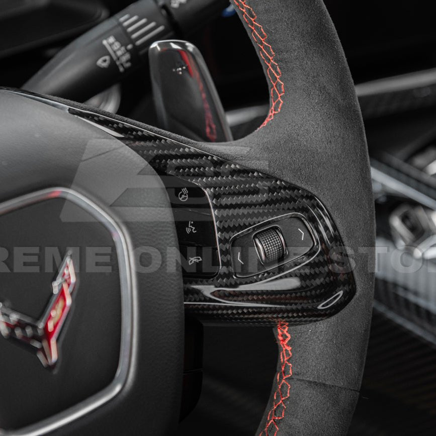 Chevrolet Corvette C8 Factory Style Carbon Fiber Steering Wheel Trim Cover 2020-Up