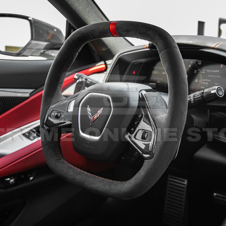 Chevrolet Corvette C8 Factory Style Carbon Fiber Steering Wheel Trim Cover 2020-Up