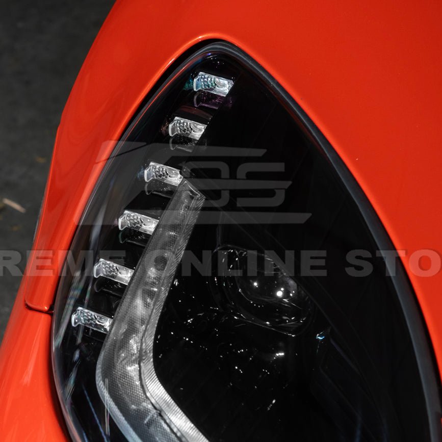 Corvette C6 C7 Style Projector LED Sequential Signal Turn Headlights 2005-2013