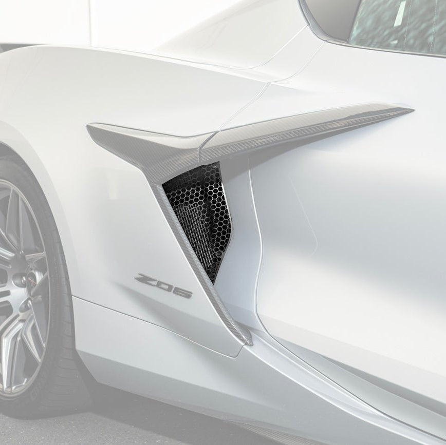 Chevrolet Corvette C8 Z06 E-Ray Aluminum Rear Side Intake Mesh Grille Inserts 2023-Up