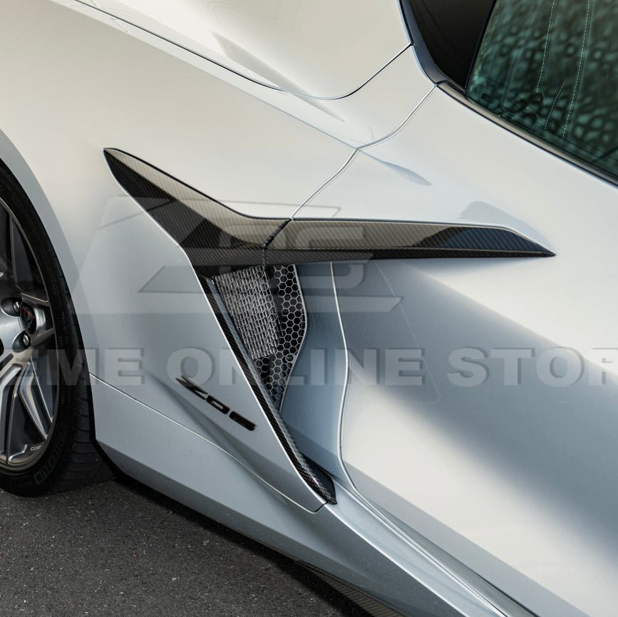 Chevrolet Corvette C8 Z06 E-Ray Aluminum Rear Side Intake Mesh Grille Inserts 2023-Up