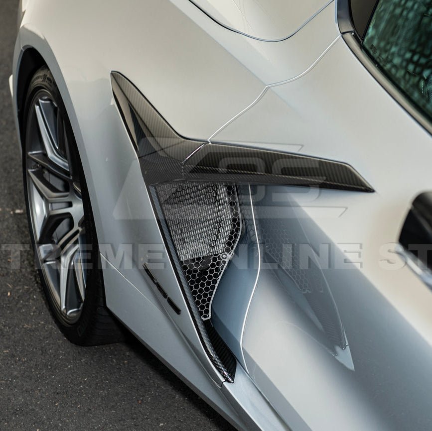 Chevrolet Corvette C8 Z06 E-Ray Aluminum Rear Side Intake Mesh Grille Inserts 2023-Up