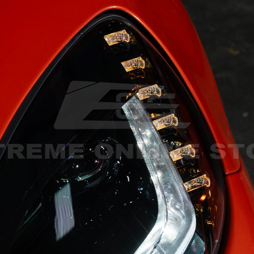 Corvette C6 C7 Style Projector LED Sequential Signal Turn Headlights 2005-2013