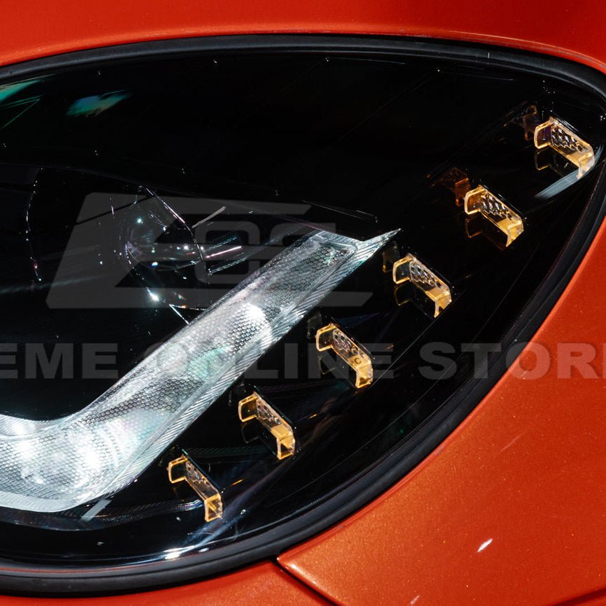 Corvette C6 C7 Style Projector LED Sequential Signal Turn Headlights 2005-2013
