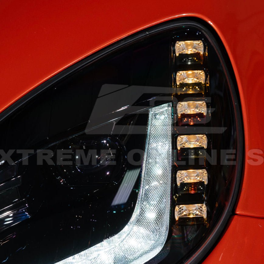 Corvette C6 C7 Style Projector LED Sequential Signal Turn Headlights 2005-2013