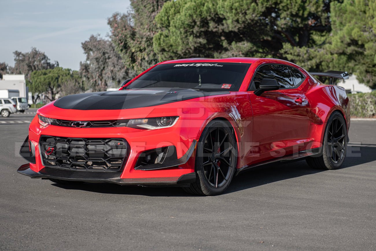 Chevrolet Camaro ZL1 1LE Style Carbon Fiber Front Lip Splitter Side Skirts Aero Kit 2016-2024