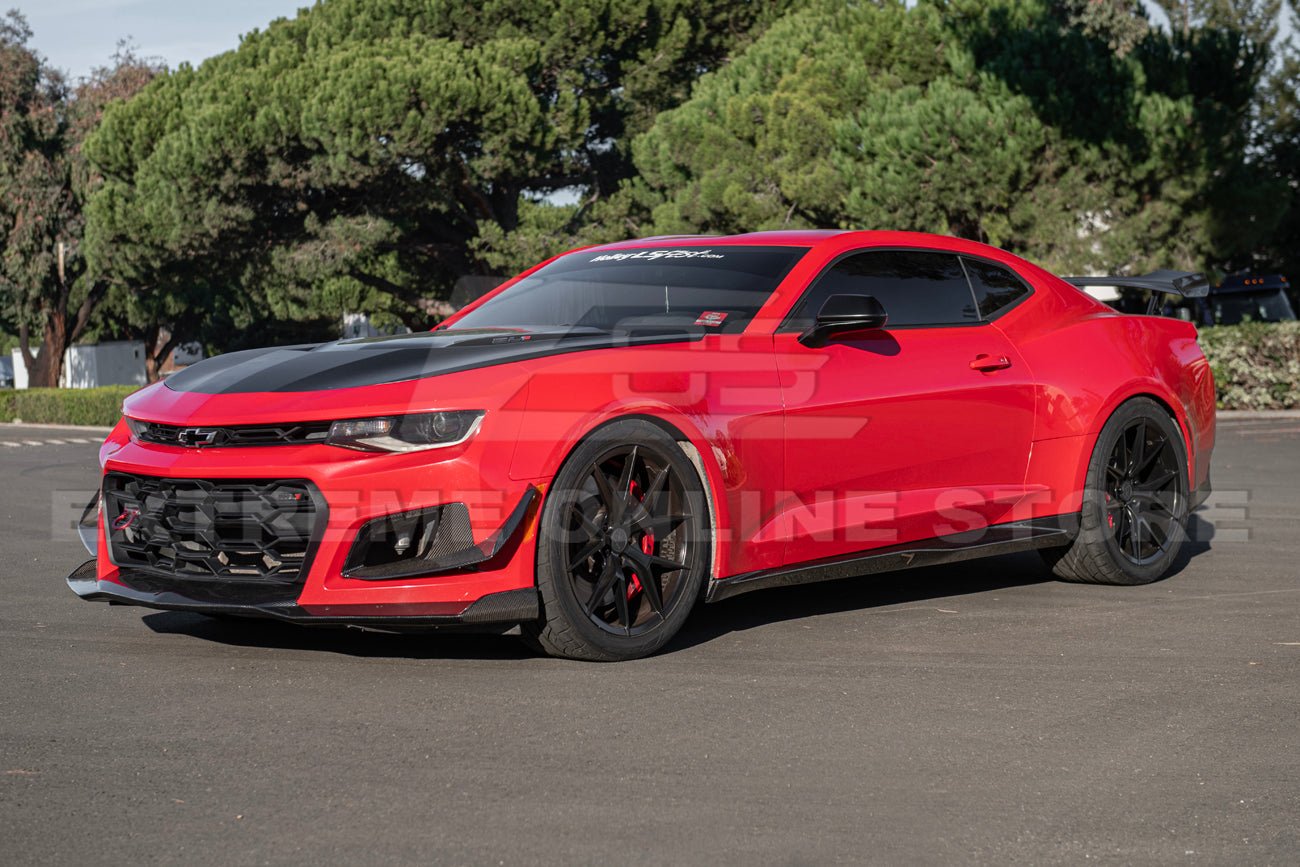 Chevrolet Camaro ZL1 1LE Style Carbon Fiber Front Lip Splitter Side Skirts Aero Kit 2016-2024
