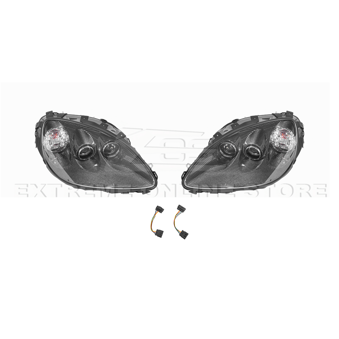 Chevrolet Corvette C6 OEM Style Clear Lens Painted Housing HID Headlights 2005-2013