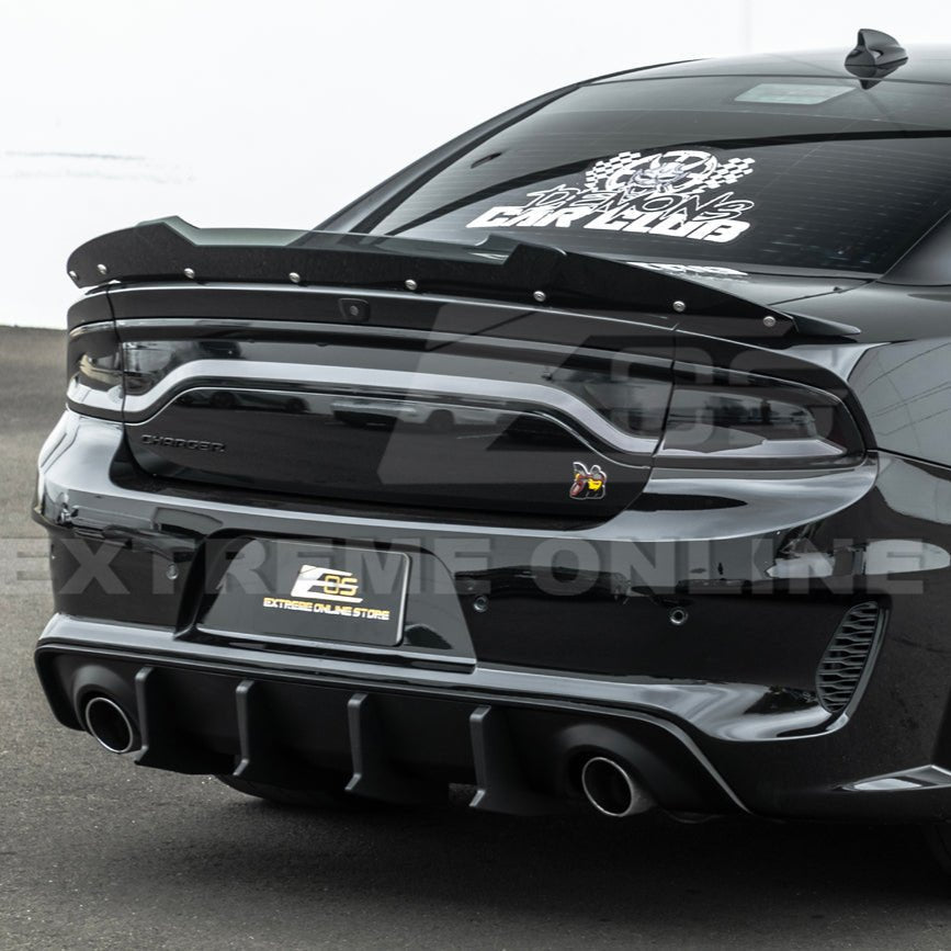 Dodge Charger Widebody SRT Style Matte Black Rear Bumper Exhaust Diffuser 2020-Up