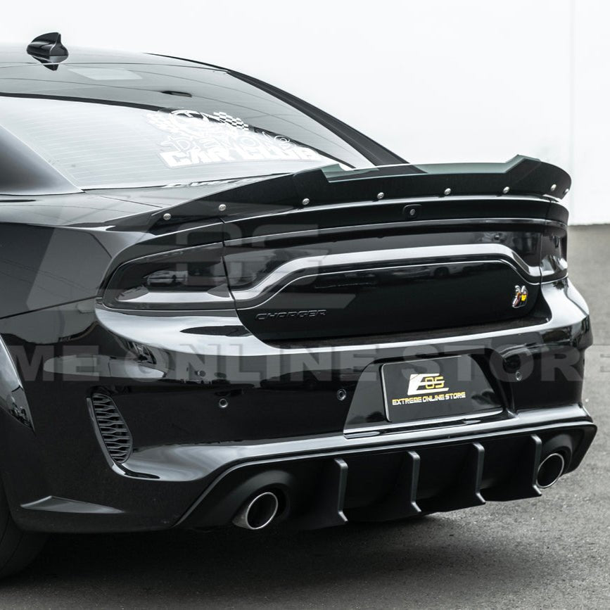 Dodge Charger Widebody SRT Style Matte Black Rear Bumper Exhaust Diffuser 2020-Up