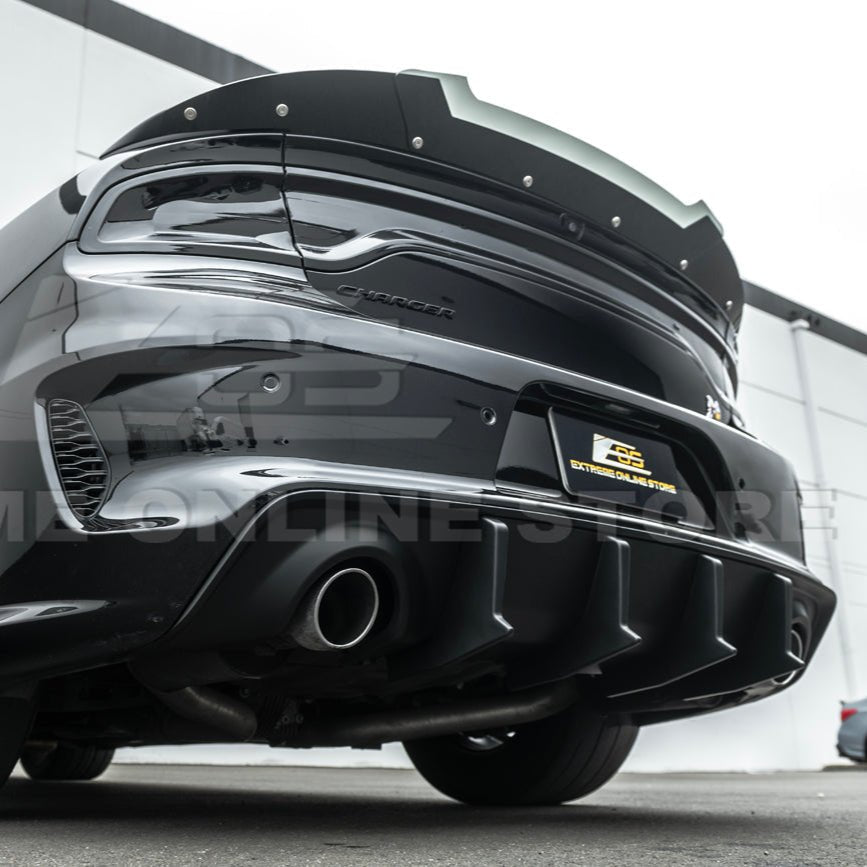 Dodge Charger Widebody SRT Style Matte Black Rear Bumper Exhaust Diffuser 2020-Up