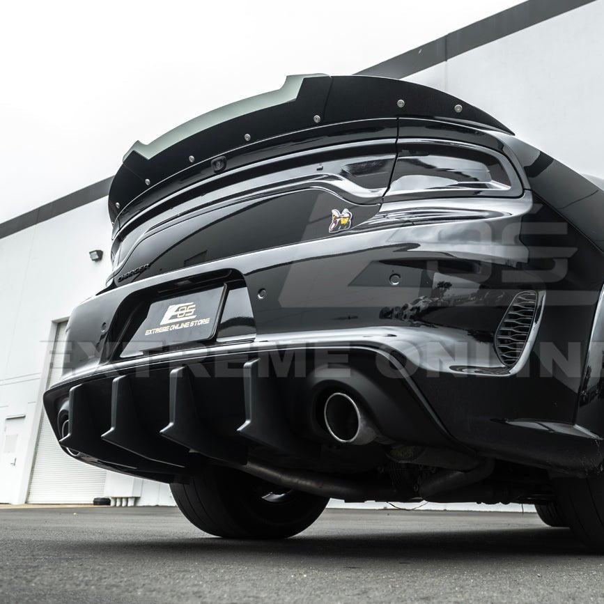 Dodge Charger Widebody SRT Style Matte Black Rear Bumper Exhaust Diffuser 2020-Up