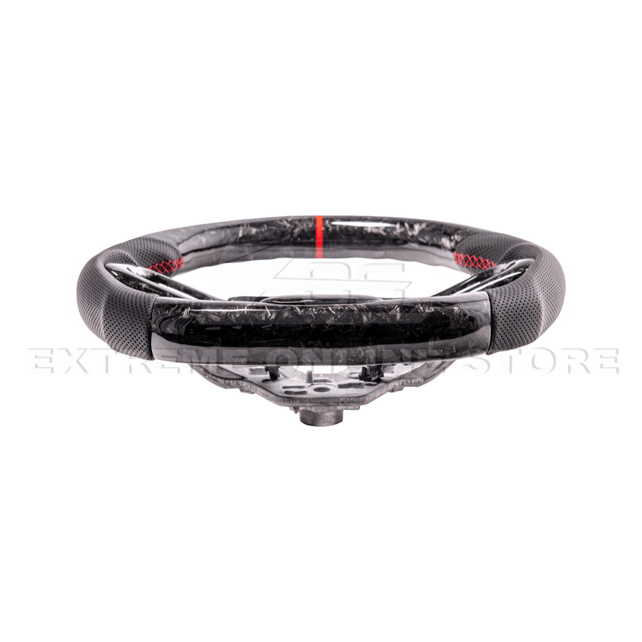 Ford Mustang S650 Forged Carbon Fiber Steering Wheel Red Stripe 2024-Up