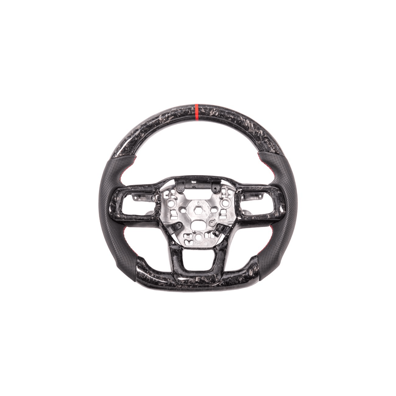 Ford Mustang S650 Forged Carbon Fiber Steering Wheel Red Stripe 2024-Up
