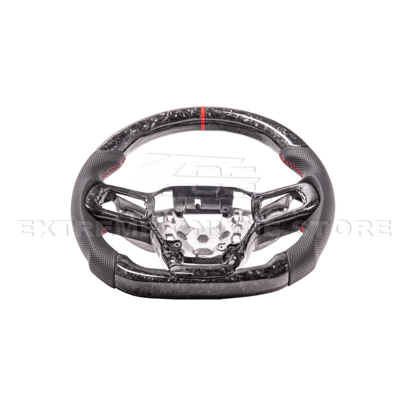 Ford Mustang S650 Forged Carbon Fiber Steering Wheel Red Stripe 2024-Up