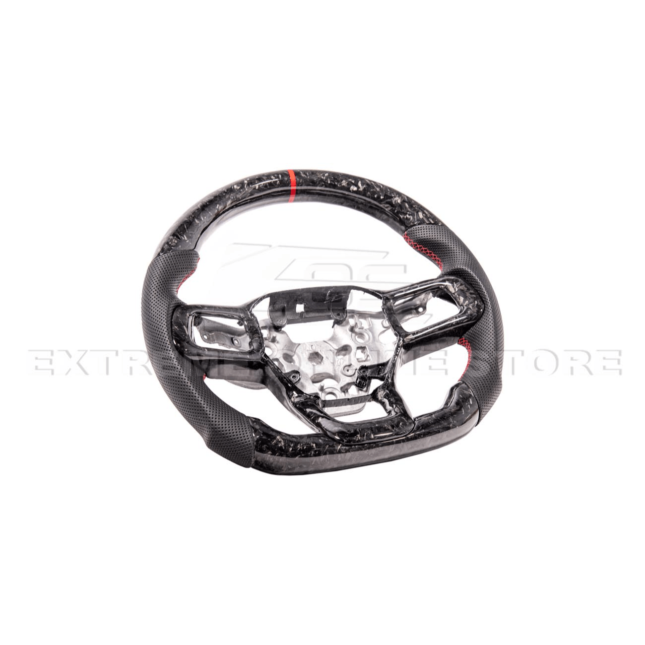 Ford Mustang S650 Forged Carbon Fiber Steering Wheel Red Stripe 2024-Up