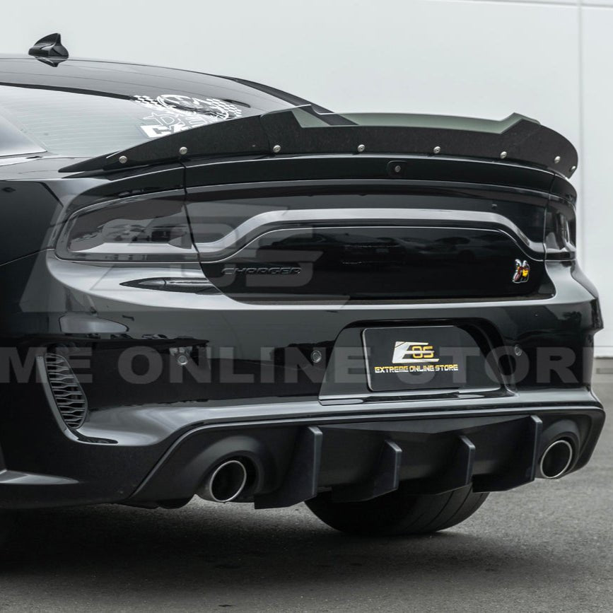 Dodge Charger Widebody SRT Performance Style Matte Gloss Black Rear Bumper Exhaust Diffuser 2020-Up