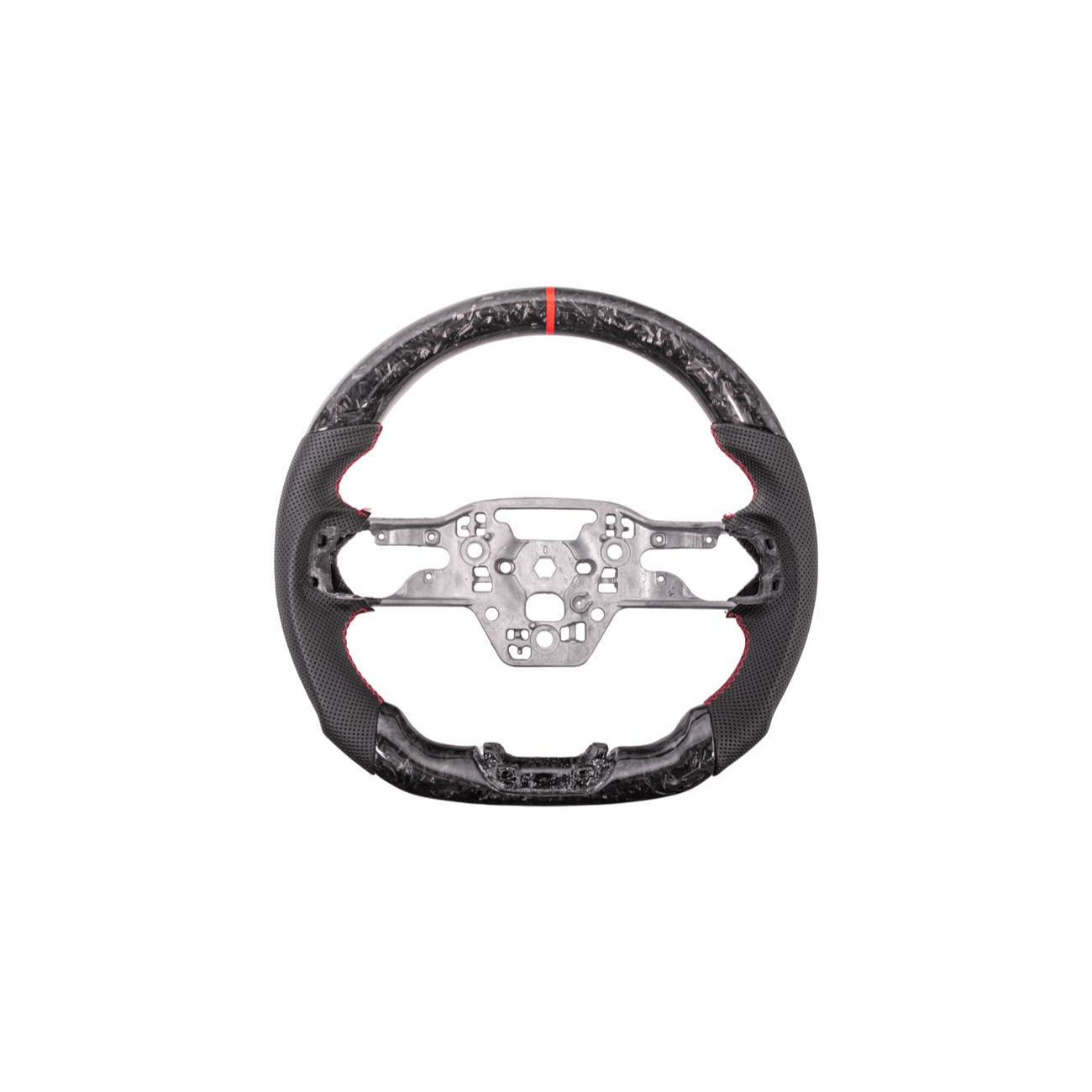 Ford Mustang S650 Forged Carbon Fiber Steering Wheel Red Stripe 2024-Up