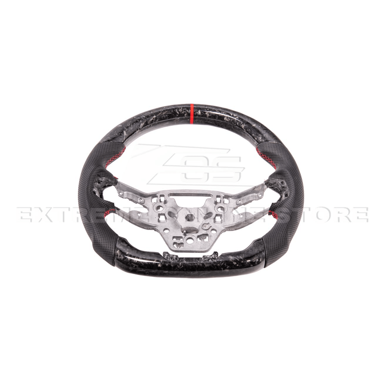 Ford Mustang S650 Forged Carbon Fiber Steering Wheel Red Stripe 2024-Up