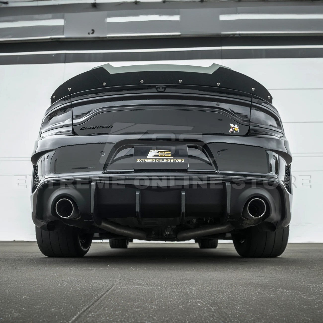 Dodge Charger Widebody SRT Performance Style Matte Gloss Black Rear Bumper Exhaust Diffuser 2020-Up