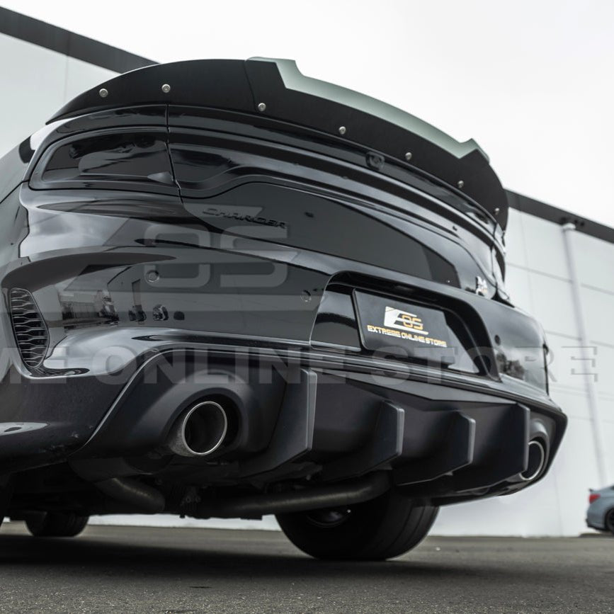 Dodge Charger Widebody SRT Performance Style Matte Gloss Black Rear Bumper Exhaust Diffuser 2020-Up