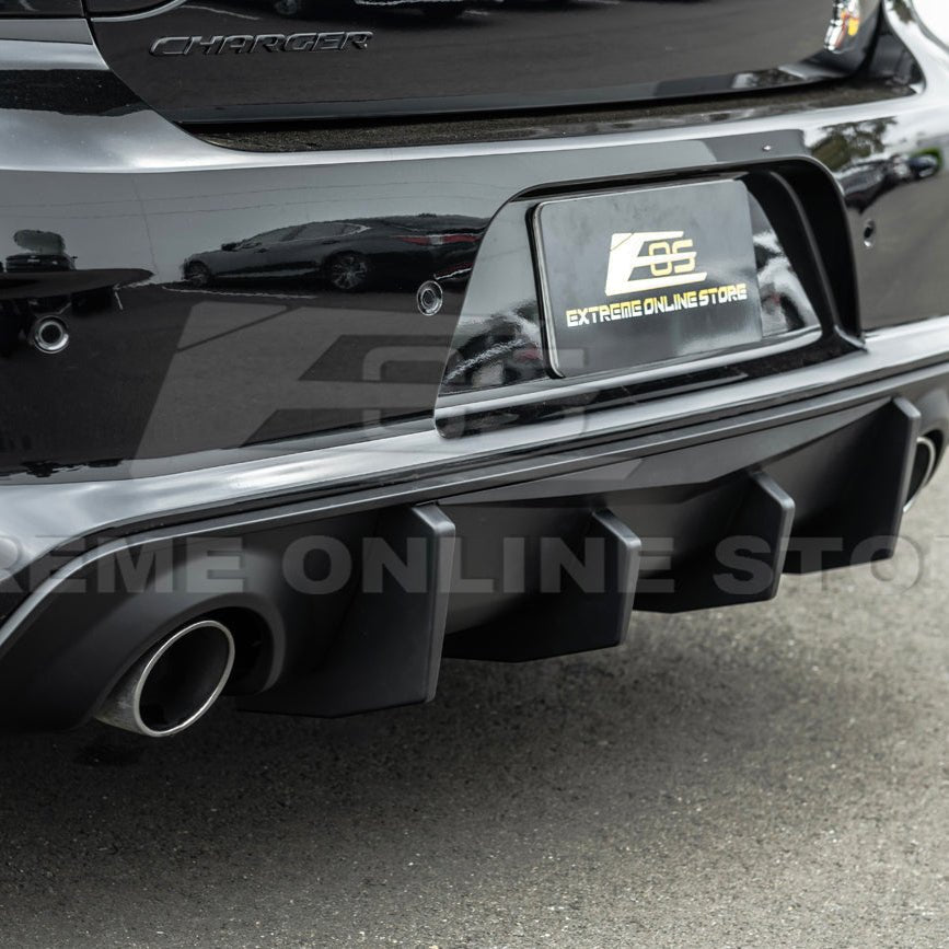 Dodge Charger Widebody SRT Performance Style Matte Gloss Black Rear Bumper Exhaust Diffuser 2020-Up
