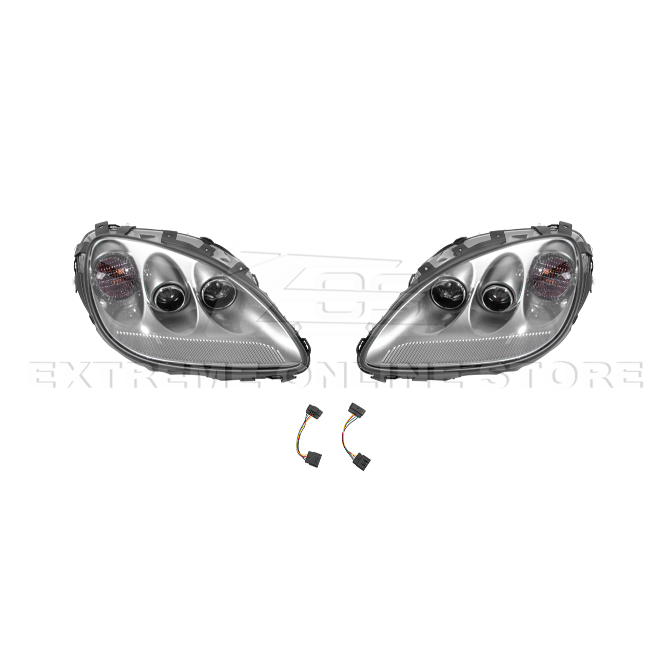 Chevrolet Corvette C6 OEM Style Clear Lens Painted Housing HID Headlights 2005-2013