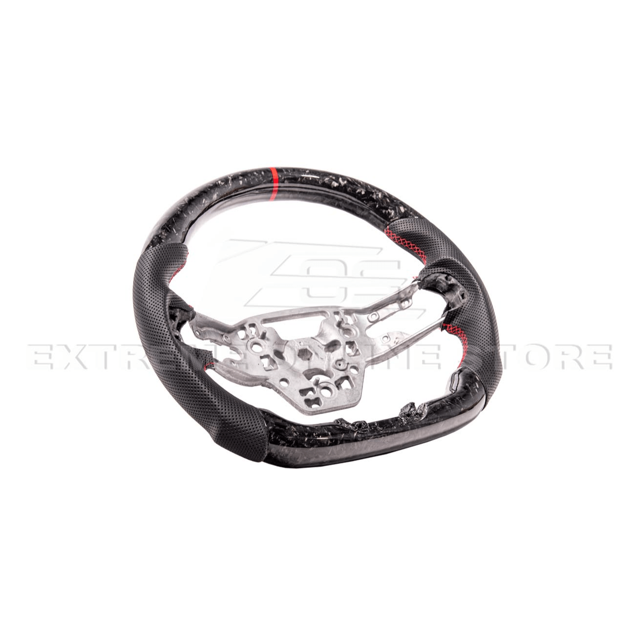 Ford Mustang S650 Forged Carbon Fiber Steering Wheel Red Stripe 2024-Up