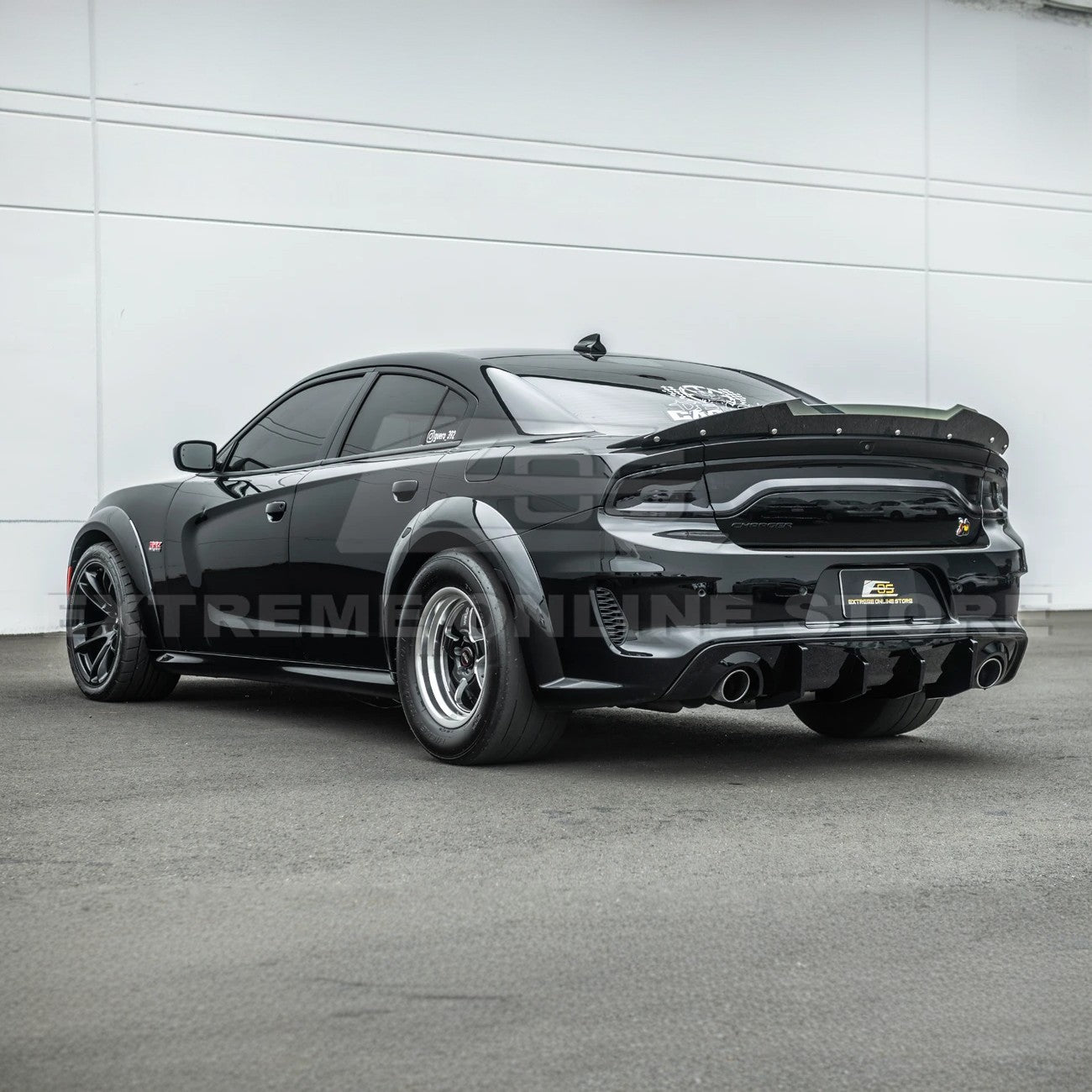 Dodge Charger Widebody SRT Performance Style Matte Gloss Black Rear Bumper Exhaust Diffuser 2020-Up