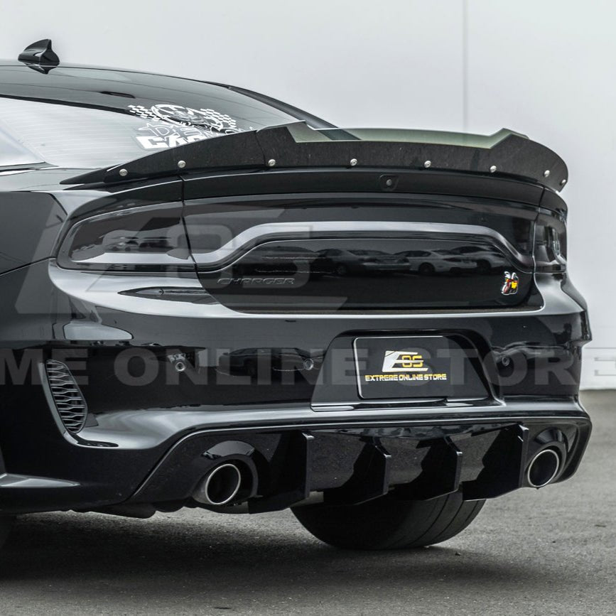 Dodge Charger Widebody SRT Performance Style Matte Gloss Black Rear Bumper Exhaust Diffuser 2020-Up