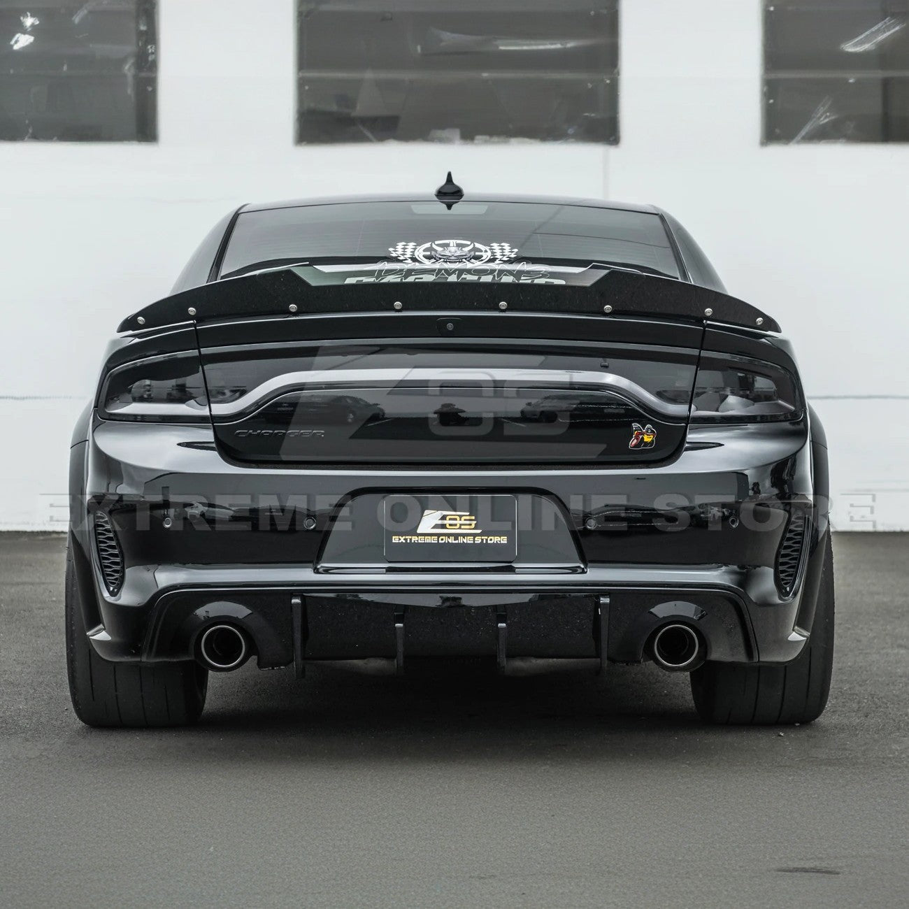 Dodge Charger Widebody SRT Performance Style Matte Gloss Black Rear Bumper Exhaust Diffuser 2020-Up