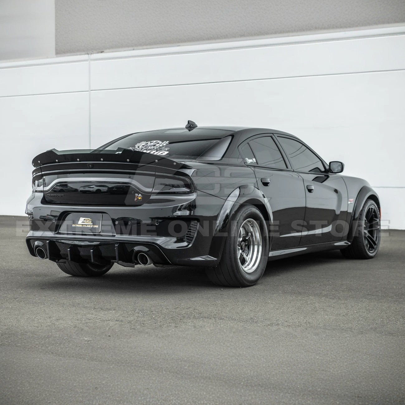 Dodge Charger Widebody SRT Performance Style Matte Gloss Black Rear Bumper Exhaust Diffuser 2020-Up